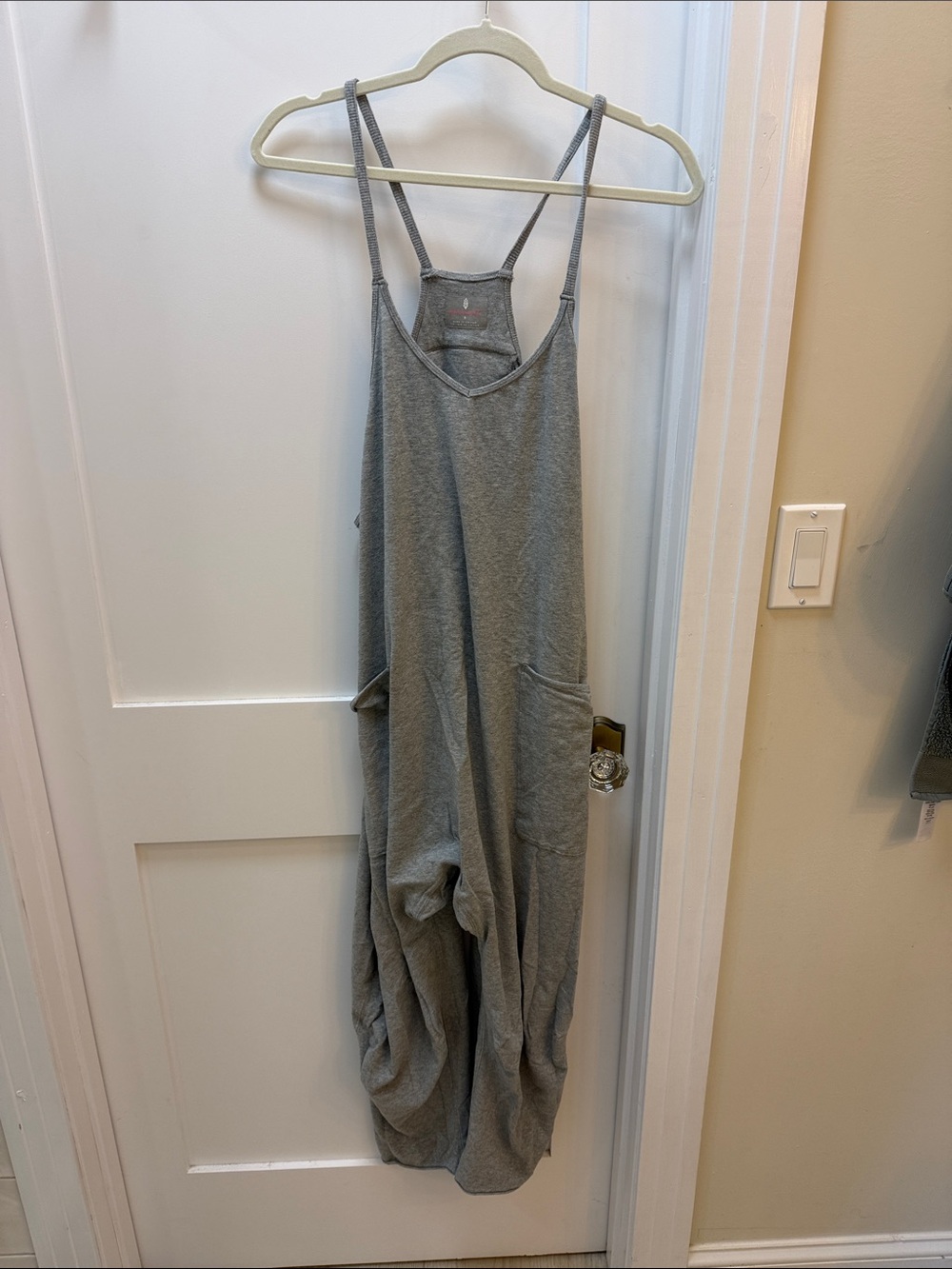 Free People Heather Gray Slouchy Jumpsuit